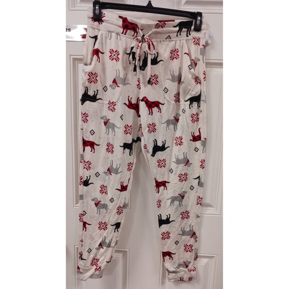 Secret Treasures Sleep Pants White With Dogs Christmas Themed Size M (8-10) - Picture 1 of 4